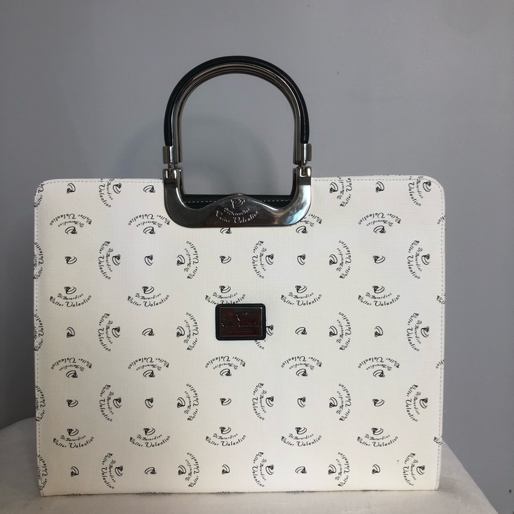 Elegant White Patterned Satchel